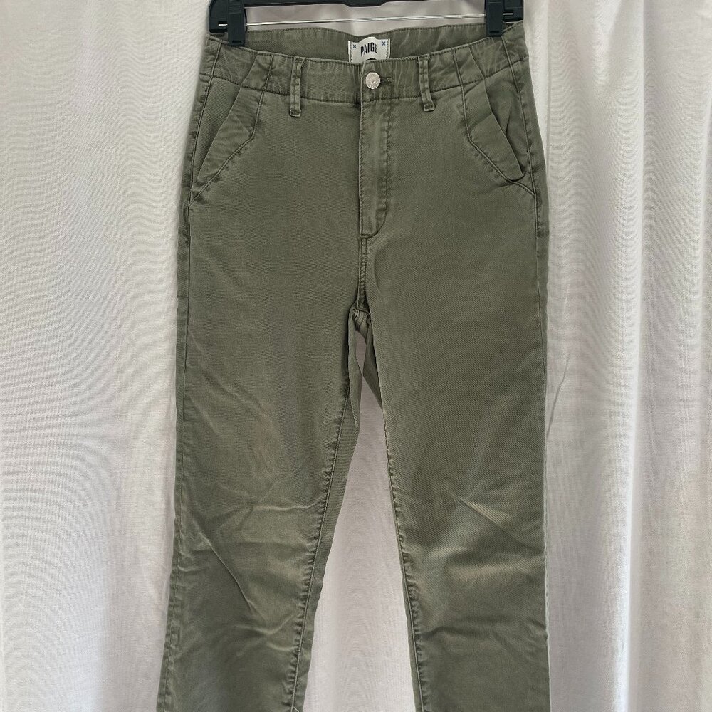 PAIGE Olive Green Straight Leg Pants